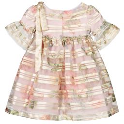 Irpa-فستان أورغانزا لون زهري وذهبي | Childrensalon Outlet