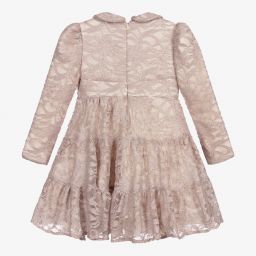 Irpa-Pink Glitter Lace Dress | Childrensalon Outlet