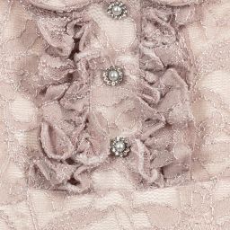 Irpa-Pink Glitter Lace Dress | Childrensalon Outlet