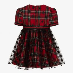 Irpa-Red Tartan & Tulle Dress | Childrensalon Outlet
