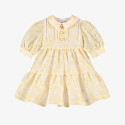 Irpa-فستان بناتي بنقشة توال صفراء | Childrensalon Outlet