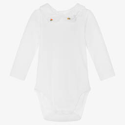 Jacadi Paris-Baby Girls White Cotton Bodysuit | Childrensalon Outlet