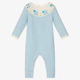 Jacadi Paris-Blue Sheep Wool Knit Romper | Childrensalon Outlet