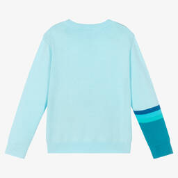 جاكادي باريس-بلوفر قطن عضوي محبوك لون أزرق للأولاد | Childrensalon Outlet