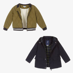 Jacadi Paris-Boys Blue & Green 2-in-1 Coat | Childrensalon Outlet