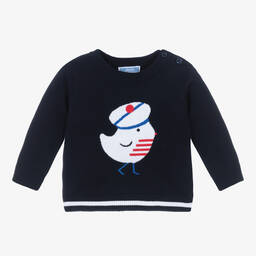 Jacadi Paris-Boys Navy Blue Bird Sweater | Childrensalon Outlet