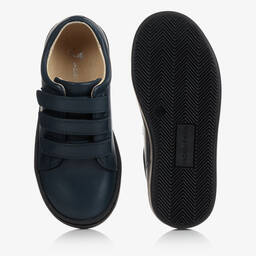 Jacadi Paris-Boys Navy Blue Leather Trainers | Childrensalon Outlet