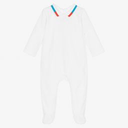 جاكادي باريس-بيبي غرو قطن عضوي قطيفة لون أبيض للمواليد | Childrensalon Outlet