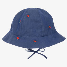 Jacadi Paris-Girls Blue Chambray Sun Hat | Childrensalon Outlet