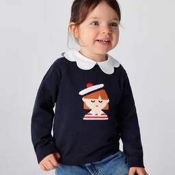 Jacadi Paris-Синий хлопковый свитер для девочек | Childrensalon Outlet