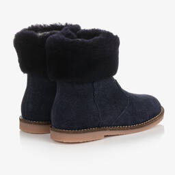 Jacadi Paris-Girls Blue Suede Ankle Boots  | Childrensalon Outlet