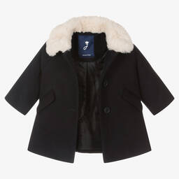 Jacadi Paris-Girls Blue Wool Coat | Childrensalon Outlet