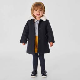 Jacadi Paris-Girls Blue Wool Coat | Childrensalon Outlet