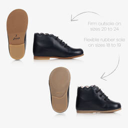 Jacadi Paris-Синие кожаные ботинки для девочек | Childrensalon Outlet