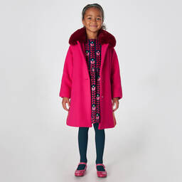 Jacadi Paris-Girls Pink Wool Coat | Childrensalon Outlet