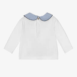Jacadi Paris-Girls White Organic Cotton Top | Childrensalon Outlet