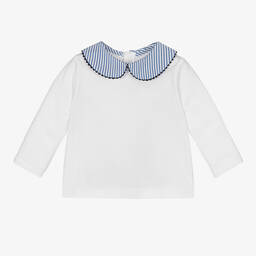 Jacadi Paris-Girls White Organic Cotton Top | Childrensalon Outlet