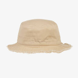 JACQUEMUS-Beige Cotton Bucket Hat | Childrensalon Outlet