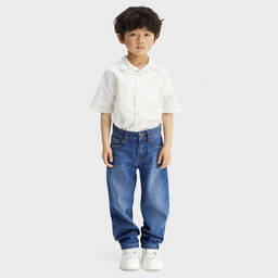 JACQUEMUS-Blue Relaxed Straight Denim Jeans | Childrensalon Outlet
