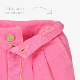 JACQUEMUS-Розовые хлопковые брюки прямого кроя из денима для девочек | Childrensalon Outlet