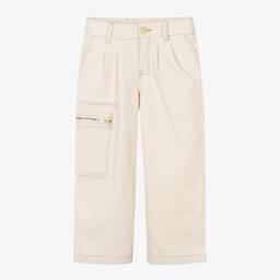 JACQUEMUS-Кремовые джинсовые брюки прямого кроя | Childrensalon Outlet