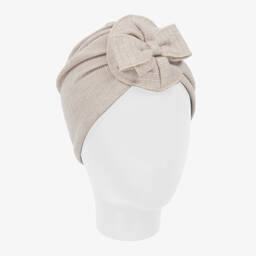 Jamiks-Бежевый тюрбан из вискозы с бантом | Childrensalon Outlet