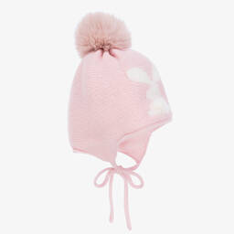 Jamiks-Baby Girls Pink Pom-Pom Bunny Hat | Childrensalon Outlet