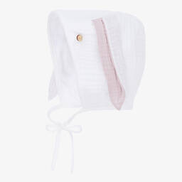 Jamiks-Белый хлопковый чепчик с заячьими ушками | Childrensalon Outlet