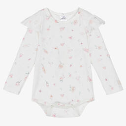 جاميكس-بودي سوت أطفال بناتي قطن لون أبيض بطبعة ورود | Childrensalon Outlet