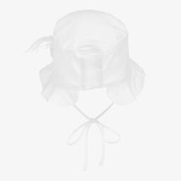 Jamiks-Baby Girls White Organic Cotton Hat | Childrensalon Outlet