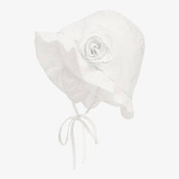 Jamiks-Белая шапочка из хлопка плюмети | Childrensalon Outlet