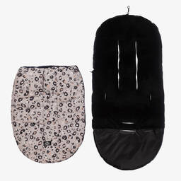 Jamiks-Beige & Black Leopard Print Footmuff (100cm) | Childrensalon Outlet