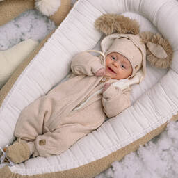 Jamiks-Бежевый комбинезон из джерси для коляски с ушками кролика | Childrensalon Outlet