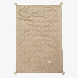 Jamiks-Beige Knit & Bouclé Blanket (100cm) | Childrensalon Outlet
