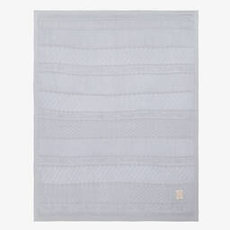 Jamiks-Blue Cotton Knitted Blanket (100cm) | Childrensalon Outlet