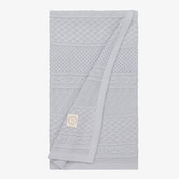 Jamiks-Blue Cotton Knitted Blanket (100cm) | Childrensalon Outlet
