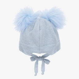 Jamiks-Blue Knitted Pom-Pom Baby Hat | Childrensalon Outlet