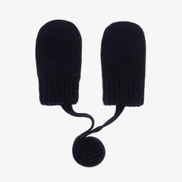 جاميكس-قفازات صوف وكشمير محبوك لون كحلي للأطفال | Childrensalon Outlet