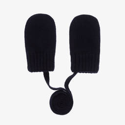 جاميكس-قفازات صوف وكشمير محبوك لون كحلي للأطفال | Childrensalon Outlet