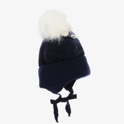 Jamiks-Синяя шерстяная вязаная шапка с помпоном | Childrensalon Outlet