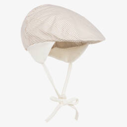 Jamiks-Boys Beige Cotton Striped Cap | Childrensalon Outlet