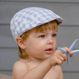 Jamiks-Синяя хлопковая кепка в клетку | Childrensalon Outlet