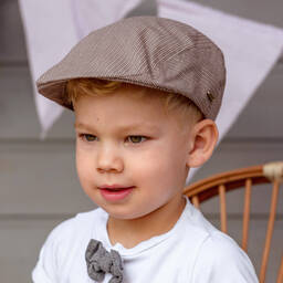 Jamiks-Коричневая хлопковая кепка в полоску | Childrensalon Outlet