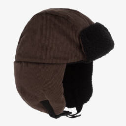 Jamiks-Boys Corduroy Trapper Cap in Brown | Childrensalon Outlet