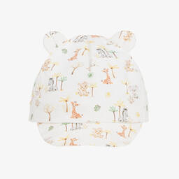 Jamiks-Boys Ivory Cotton Animal Print Cap | Childrensalon Outlet