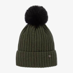 Jamiks-Boys Khaki Wool Pom-Pom Beanie | Childrensalon Outlet