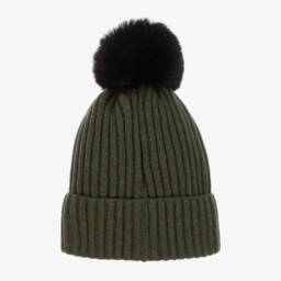 Jamiks-Boys Khaki Wool Pom-Pom Beanie | Childrensalon Outlet