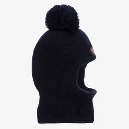 Jamiks-Boys Navy Blue Knitted Pom-Pom Balaclava | Childrensalon Outlet