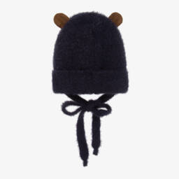 Jamiks-Boys Navy Fluffy Knit Hat | Childrensalon Outlet