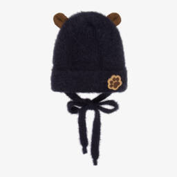 Jamiks-Boys Navy Fluffy Knit Hat | Childrensalon Outlet